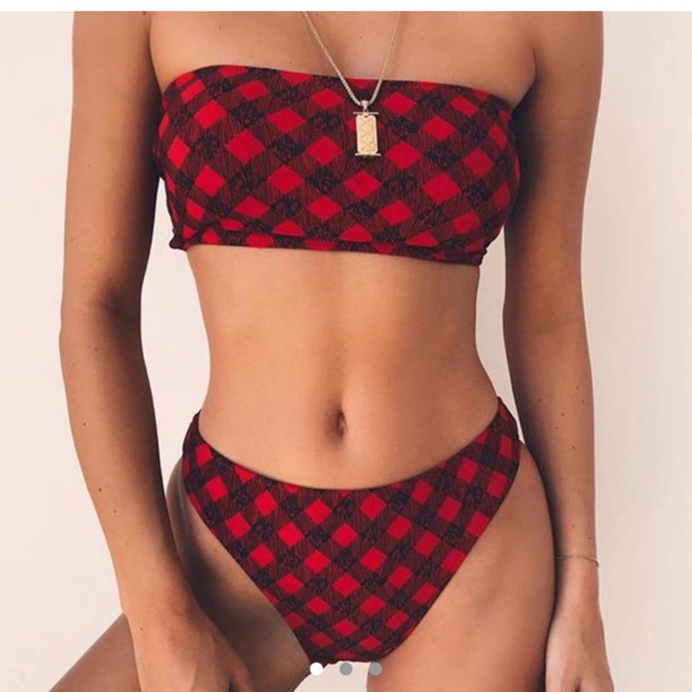 ISO!!! Tiger Mist Plaid Hayley Bikini Set